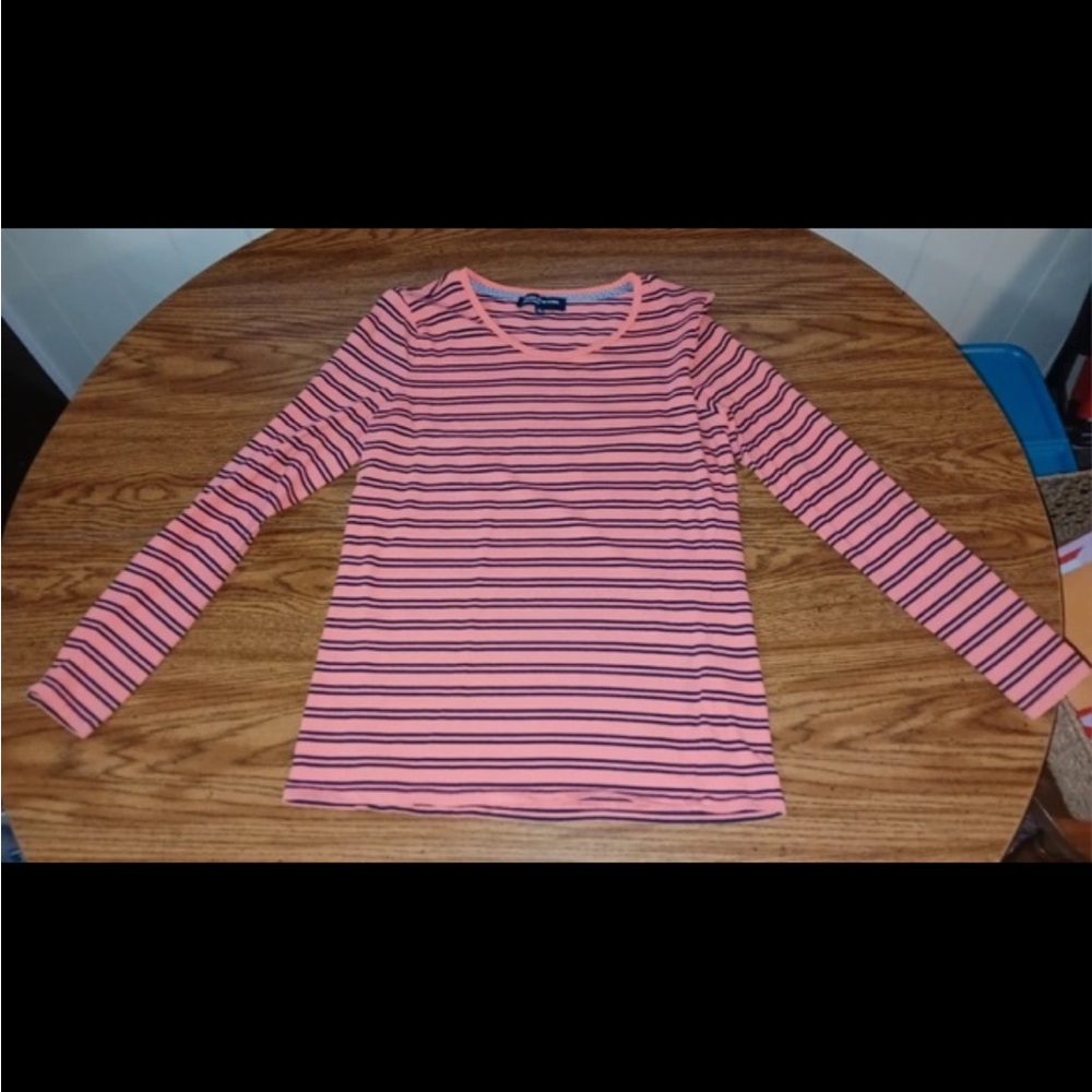 Striped Pink and Black Long Sleeve Top